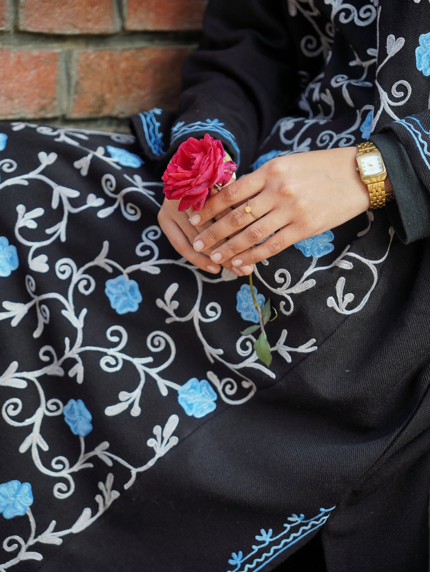Gul - Black - Woolen Pheran