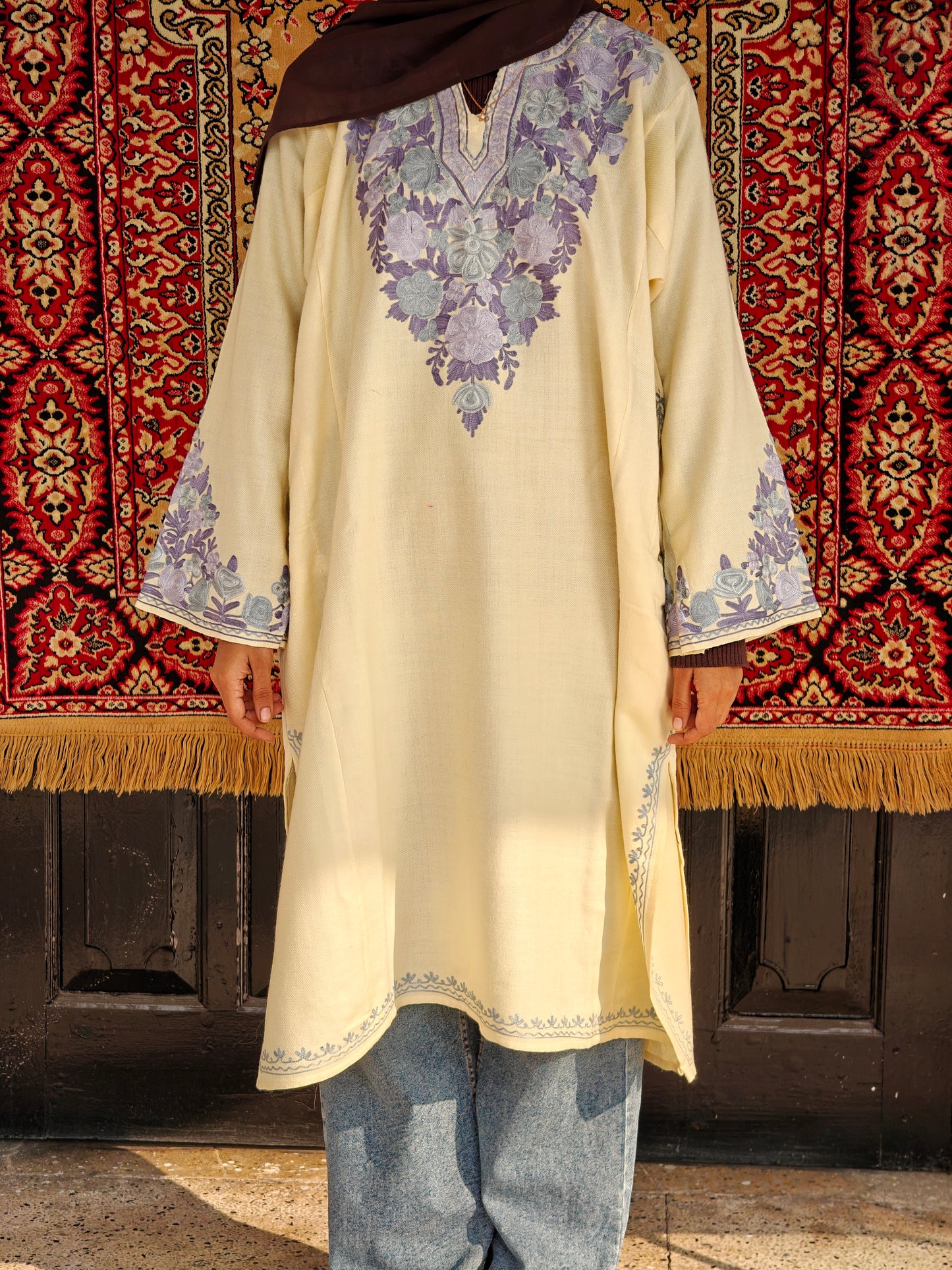 Heer - Off White - Woolen Pheran