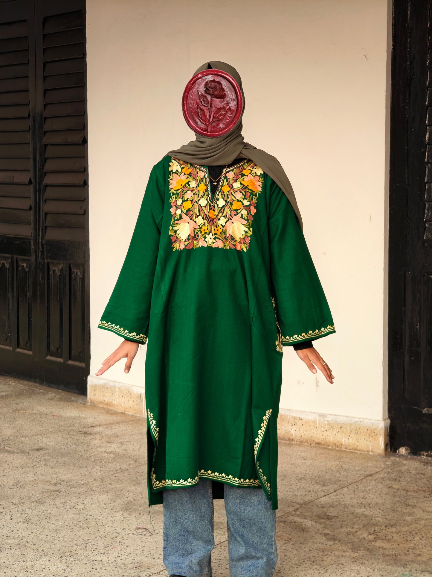 Posh - Green - Woolen Pheran