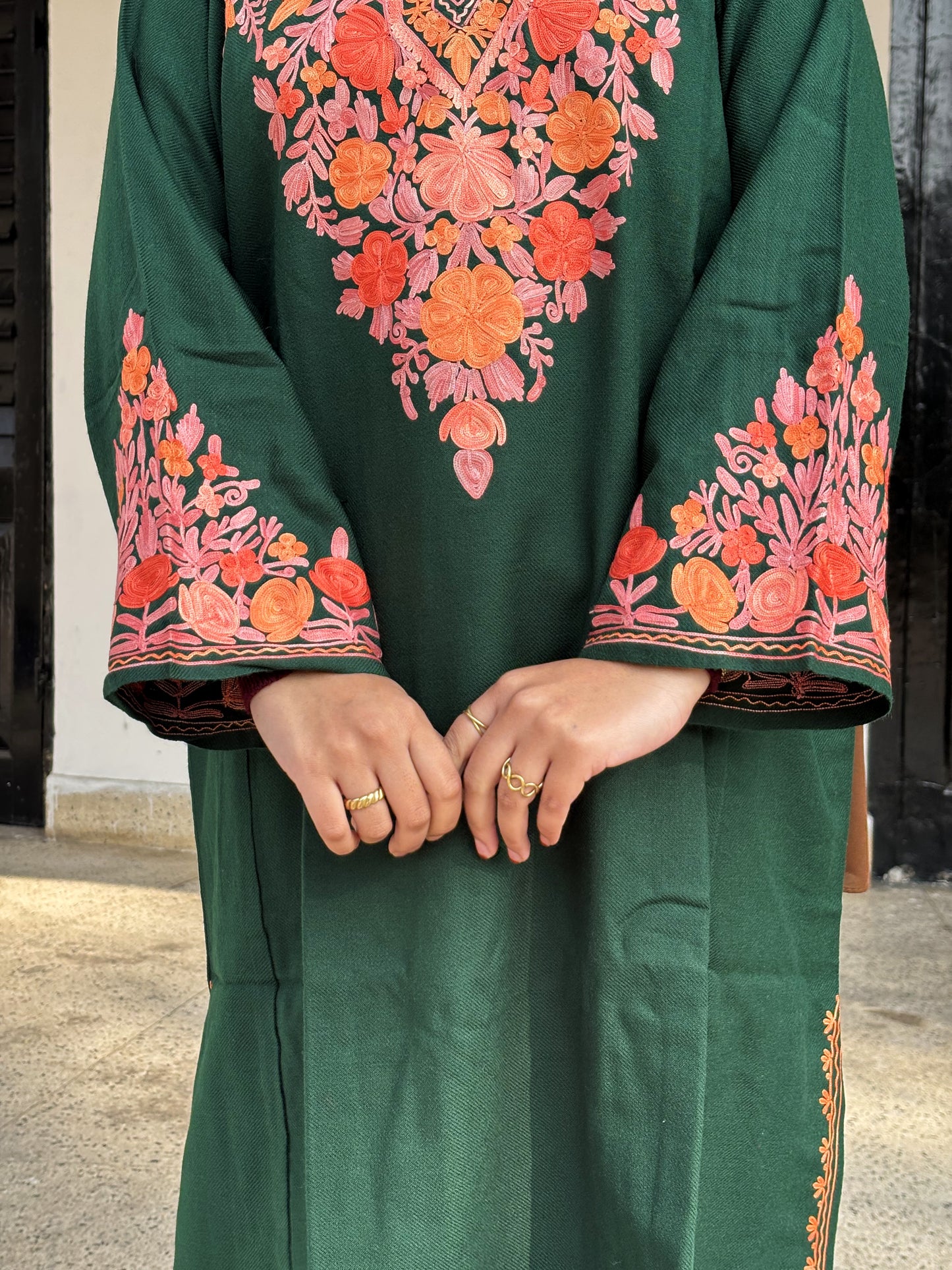 Heer - Green - Woolen Pheran