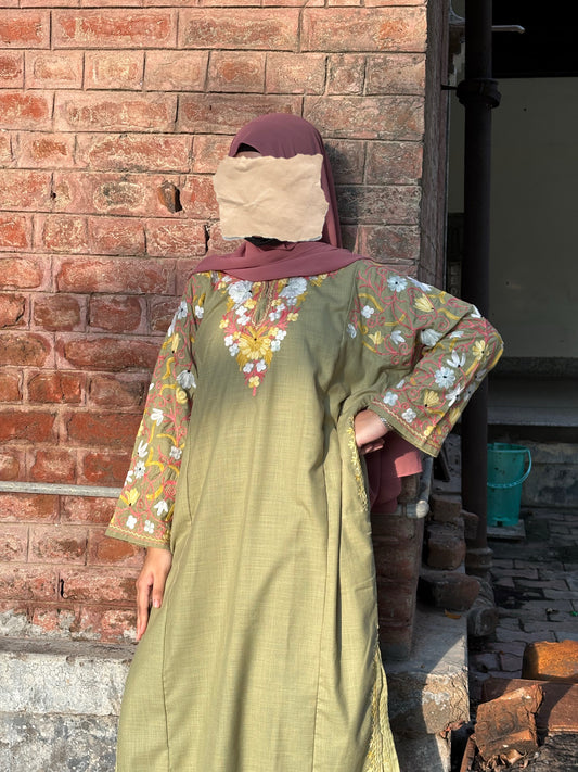 Hoor | Green Cotton Pheran |