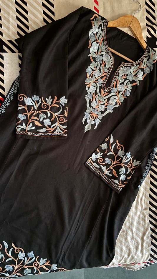 Gul | Black Cotton Pheran | (Copy)