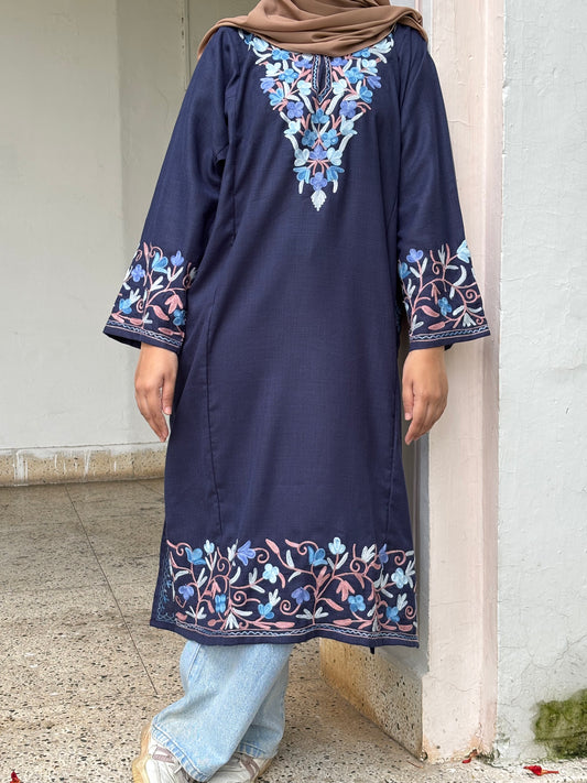 Gul | Navy blue Cotton Pheran |