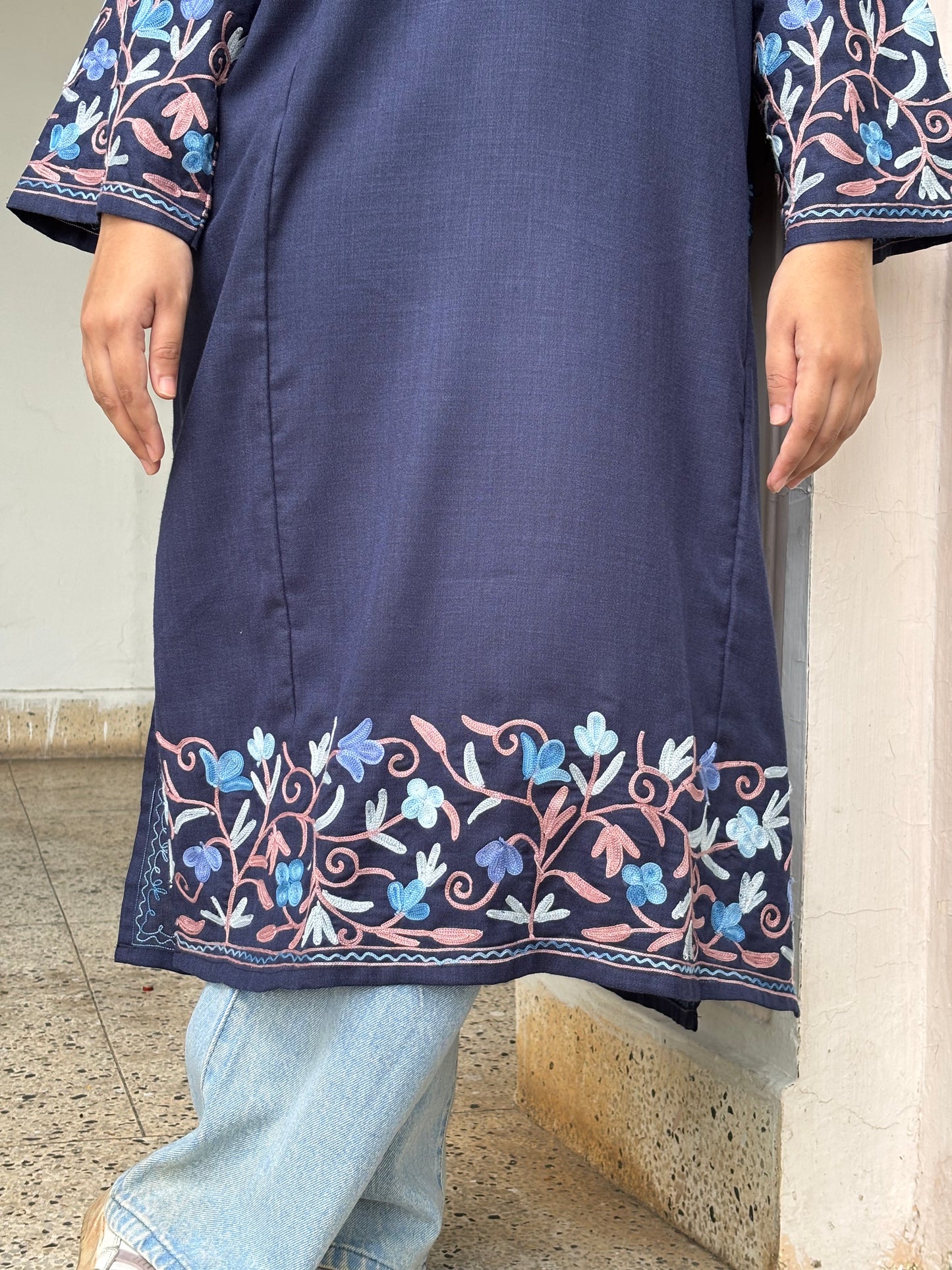 Gul | Navy blue Cotton Pheran |