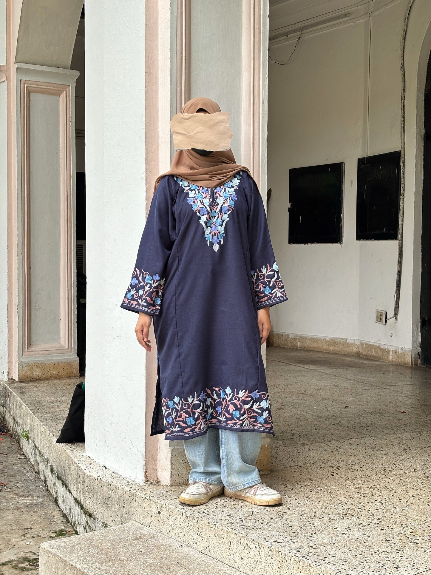 Gul | Navy blue Cotton Pheran |